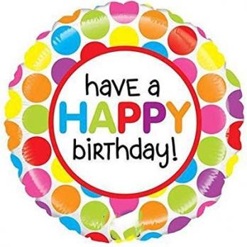 Шар фольга HAVE A HAPPY BIRTHDAY Конфетти