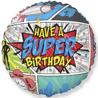 Шар фольга HAVE A SUPER BIRTHDAY Комиксы