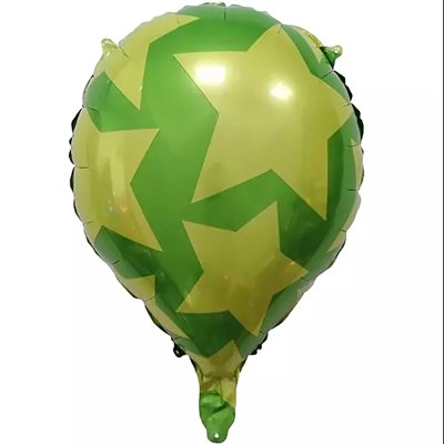 Шар фольга Капля Звезды на зеленом