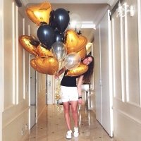 Облако шаров Сюрприз в золоте