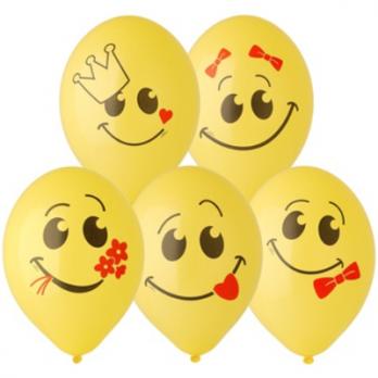 Шары латекс Улыбка 2цв желтый