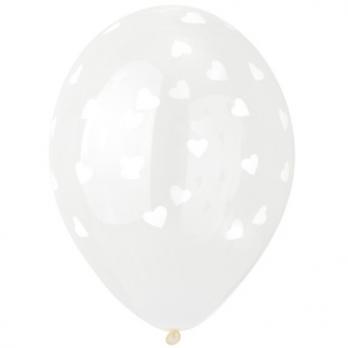 Шары кристалл Сердца белые