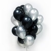 30 шаров серебро черный с обработкой