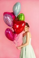 Шары сердца фольга Разноцветные 