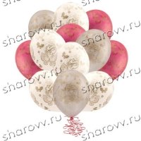 Шары латекс "С Днем Рождения, бабочки"
