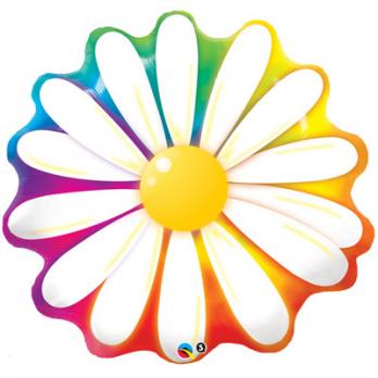 Шар фигура фольга Цветок Ромашка радуга