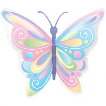 Шар фигура фольга Бабочка пастель