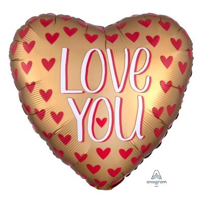 Шар фольга ILY сердце Сатин Gold