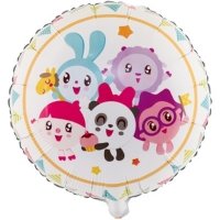 Шар круг фольга Малышарики Флажки