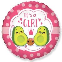 Шар круг фольга IT'S A GIRL Авокадо