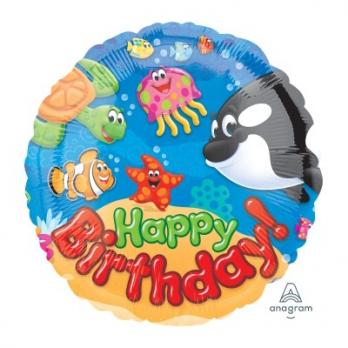 Шар круг фольга НВ Морские друзья