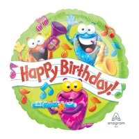 Шар круг фольга НВ Лягушки разноцветные