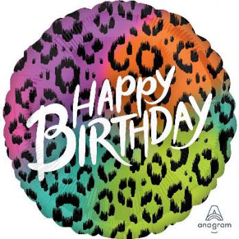 Шар круг фольга HB Радуга Леопардовый узор