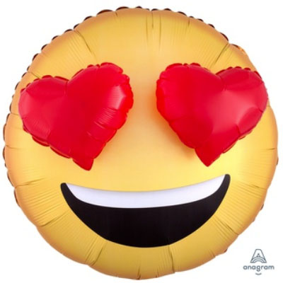 Шар круг фольга Эмоции Смайлик Сердца