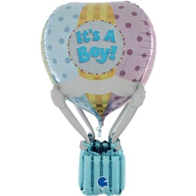 Шар фигура фольга Шар с корзиной IT'S A BOY блеск