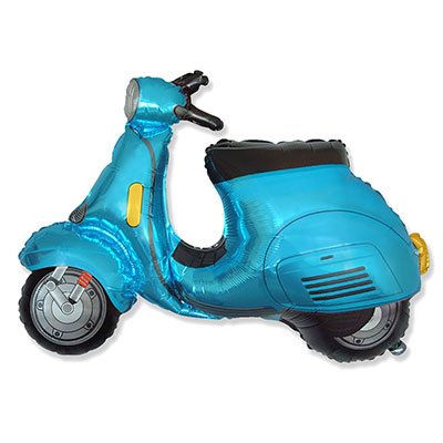 Шар фигура фольга Скутер голубой