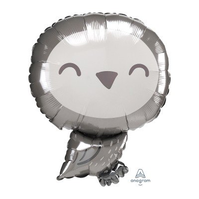 Шар фигура фольга Сова серая