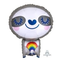 Шар фигура фольга Ленивец и радуга