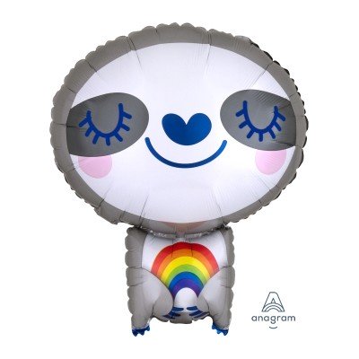 Шар фигура фольга Ленивец и радуга