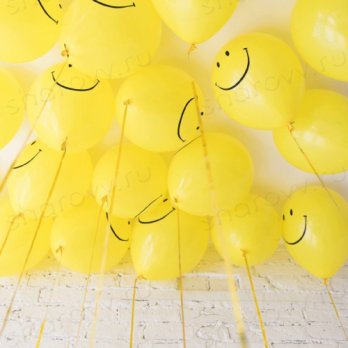Шары с гелием "Улыбка желтый"
