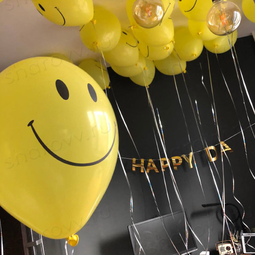 Шары с гелием "Улыбка желтый"