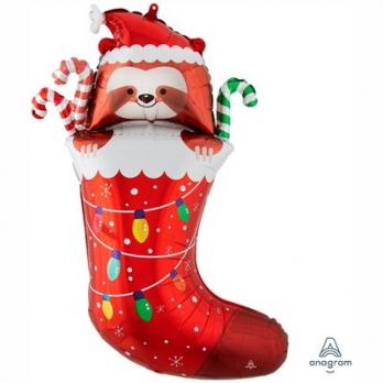 Шарик фольгированный Носок новогодний и Ленивец Шарик фольгированный Носок новогодний и Ленивец