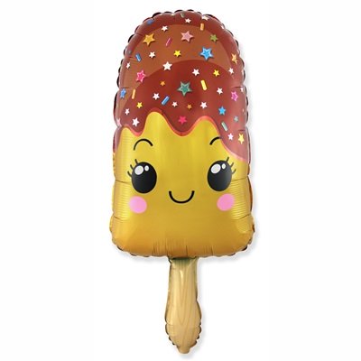 Шар фигура фольга Мороженое Эскимо жёлтое
