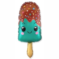 Шар фигура фольга Мороженое Эскимо бирюзовое