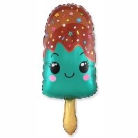 Шар фигура фольга Мороженое Эскимо бирюзовое