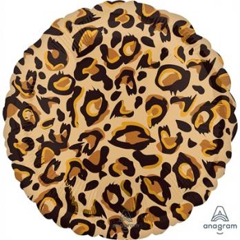 Шар круг фольга Леопард Сафари