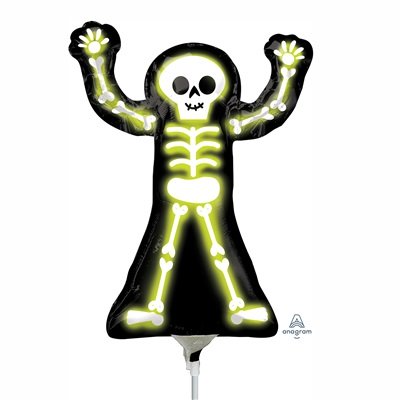 Шарик на палочке Скелет Неон