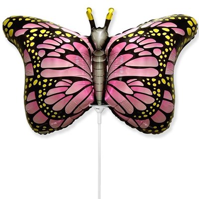 Шарик на палочке Бабочка крылья розовые