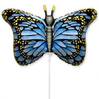 Шарик на палочке Бабочка крылья голубые