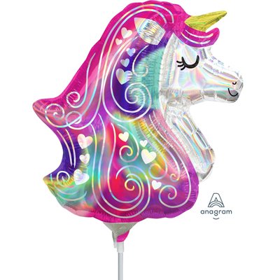 Шарик на палочке Единорог Переливы голова