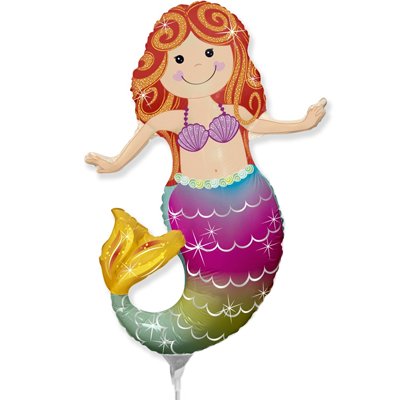 Шарик на палочке Русалка с хвостом радужным