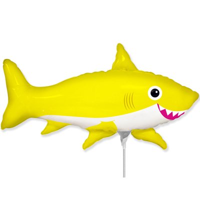 Шарик на палочке Акула веселая желтая