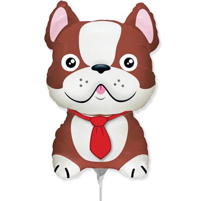 Шарик на палочке Бульдог коричневый