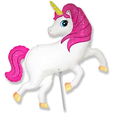 Шарик на палочке Единорог розовый