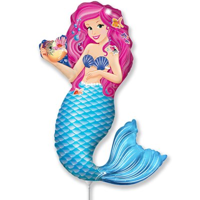 Шарик на палочке Русалочка с ракушкой