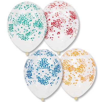Шарики латекс "Кружочки разноцветные (имитация конфетти)"