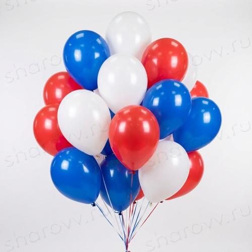 Шары латекс 35см. "Белый, синий, красный"