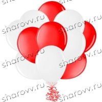 Шары латекс 35см. "Белый, красный"