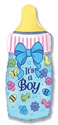 Шар фигура фольга Бутылочка для мальчика
