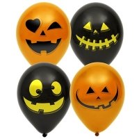 Шары латекс Тыквы черн./оранж.