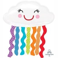 Шар фольга Облако с дождиком улыбчивое