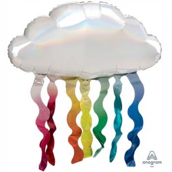 Шар фольга Облако с дождиком переливы