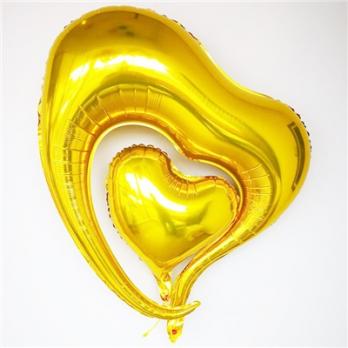 Шар Сердце двойное Золото