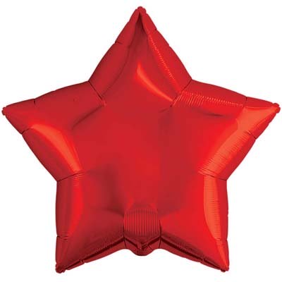 Шар звезда 76см. Металлик Красный