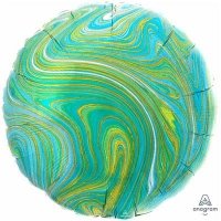 Шарик круг Мрамор Сине-зеленый
