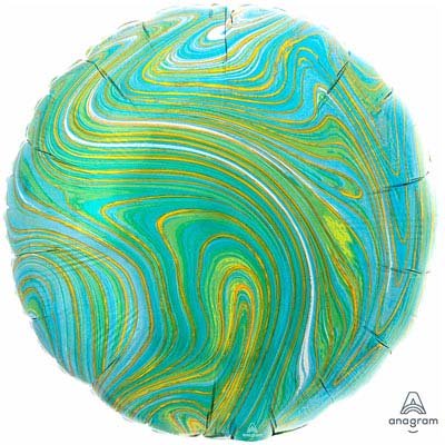 Шарик круг Мрамор Сине-зеленый